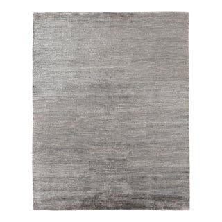 Exquisite Rugs, Maxwell, Hand knotted, Bamboo/Silk, Silver/Dark Silver (8'x10') Area Rug For Sale
