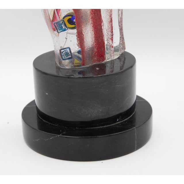 Glass Late 20th Century Susan Gott Abstract Studio Art Glass Sculpture on Ebonized Base 19" For Sale - Image 7 of 9