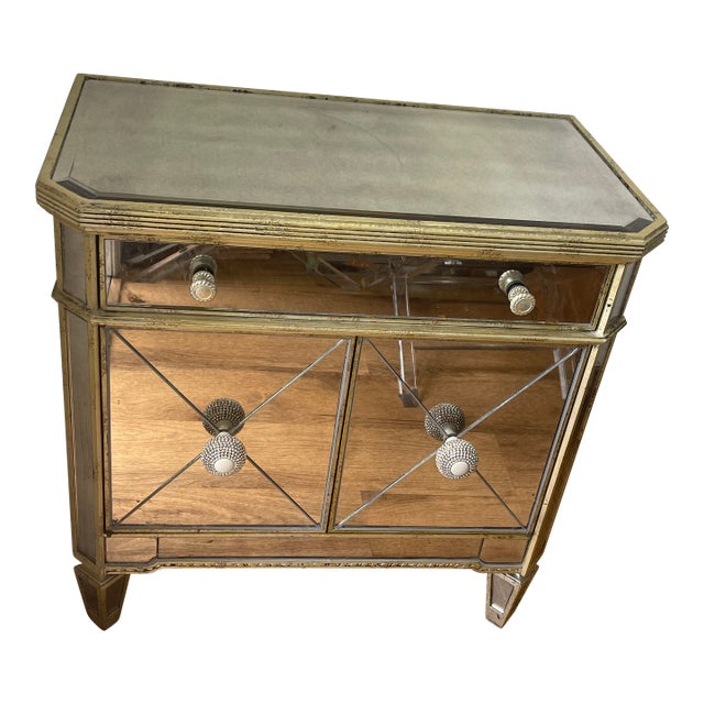 1960s Mirrored Commode Regency Hollywood Style For Sale
