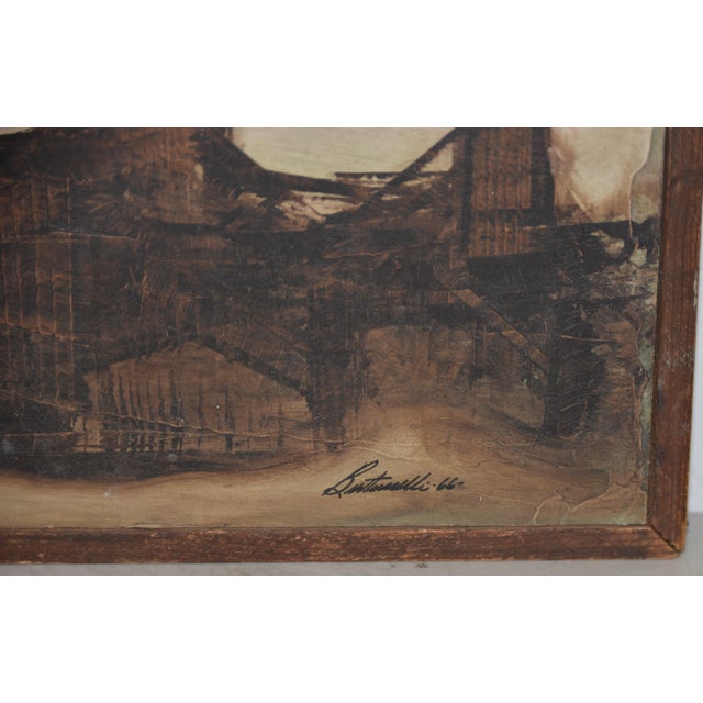 Abstract Abstract Cityscape by Beat Era San Francisco Artist George Bertuccelli C.1960s For Sale - Image 3 of 8