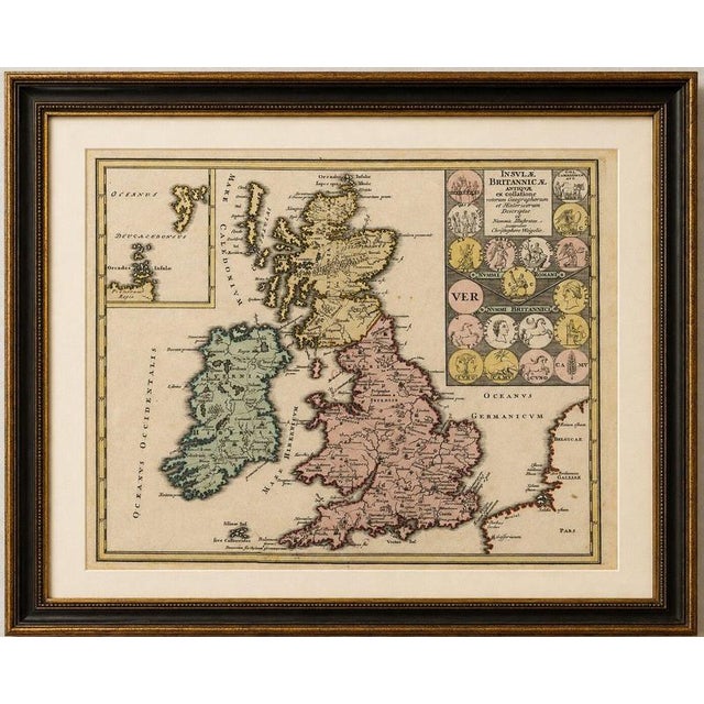 Ancient Britain & Ireland with Roman and British Coins, Weigel, 1718 : A striking early 18th-century map of the British...