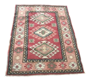 Vintage Handmade Anatolian Tribal Rug- 3′ × 4′