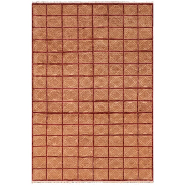 1990s 1990's Shabby Chic Gabbeh Aubergine/Lt. Brown Wool Rug - 8'0" X 9'4" For Sale - Image 9 of 9