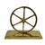 1970s Virginia Metal Wagon Wheel Bookends Solid Brass Set of 2 For Sale - Image 9 of 10