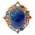 Bochic “Capri” Vintage Blue Sapphire & Multi Sapphire Ring Set In 18K Gold & Silver Natural Blue Sapphire 9.00 carats...