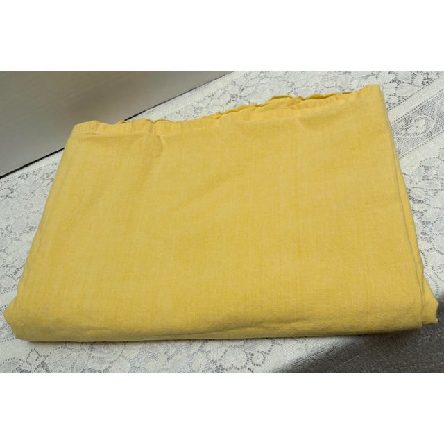 Vintage, Cheerful, Yellow Embroidered Cotton Large Tablecloth or Coverlet For Sale - Image 9 of 10