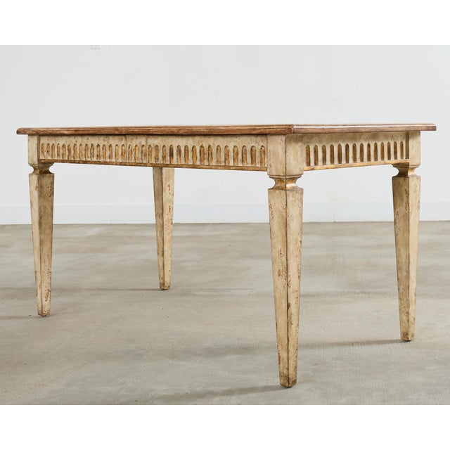 Neoclassical Lacquered Neoclassical Style Desk or Library Writing Table For Sale - Image 3 of 12
