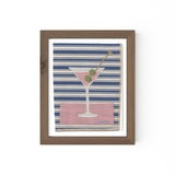 Bridget the Martini by Willa Heart in Walnut Frame, Mini Art Print For Sale