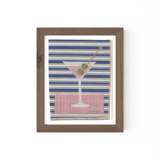 Bridget the Martini by Willa Heart in Walnut Frame, Mini Art Print For Sale