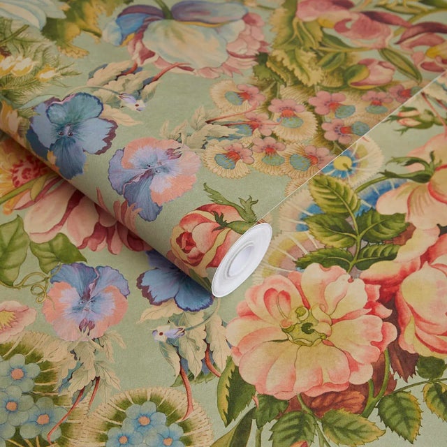 English House of Hackney Amatoria Wallpaper - Apple, Sample For Sale - Image 3 of 4