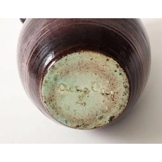 Ceramic Accolay Pottery Jug With Handles For Sale - Image 7 of 9