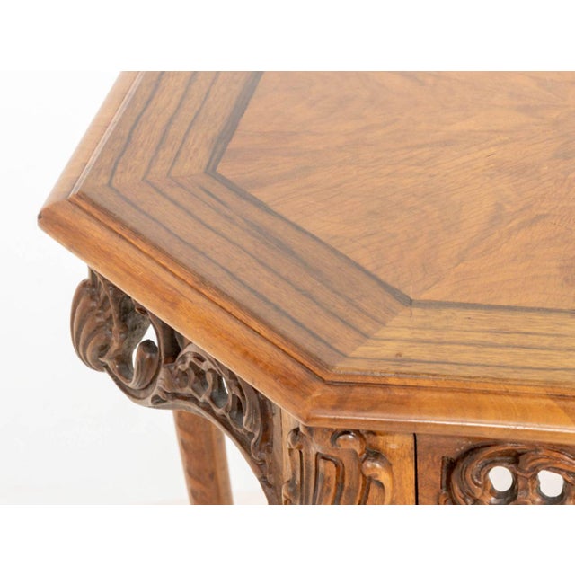 Early 20th Century Louis XVI Style Octagonal Walnut Occasional Table For Sale - Image 5 of 8