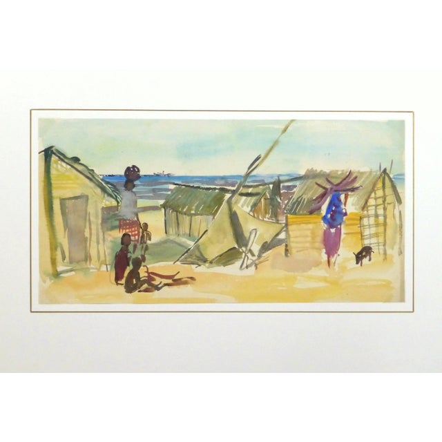 Stephane Magnard, French Watercolor - Seaside Village For Sale - Image 4 of 5
