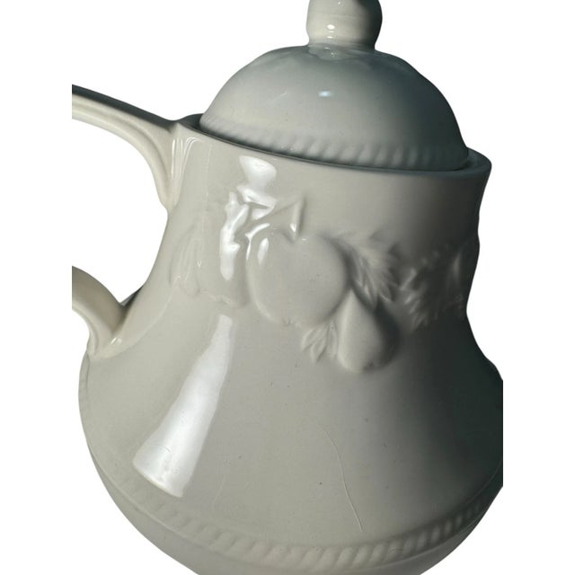 Mid 20th Century English Pottery Teapot Grey Glaze Embossed Grapes For Sale - Image 9 of 16