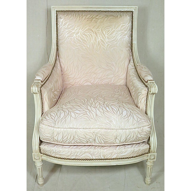 French Louis XVI Style Bergeres, a Pair For Sale - Image 3 of 14