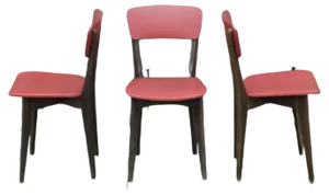 Wood and Skai French Side Chairs, 1960, Set of 3