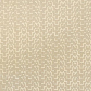 Schumacher X David Kaihoi Turkish Step Fabric in Ivory/Natural For Sale