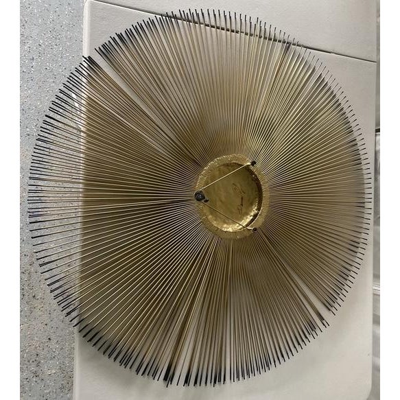 Abstract Lawrence Casadevall Brutalist Brass Starburst Wall Sculpture, Circa 1970 For Sale - Image 3 of 9