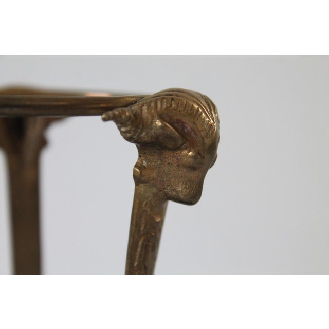 Vintage Solid Brass Stand With Rams Head and Feet Tea Light Holder For Sale In Milwaukee - Image 6 of 11