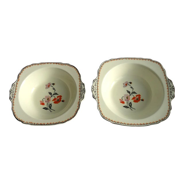 Art Deco Poppy Serving Bowls - Set of 3 For Sale