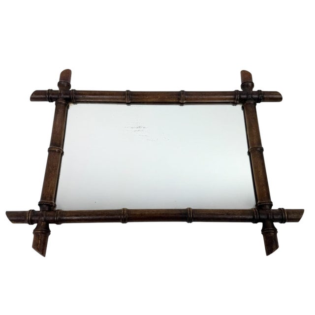 Vintage Faux Bamboo Mirror, 1950s For Sale - Image 9 of 9
