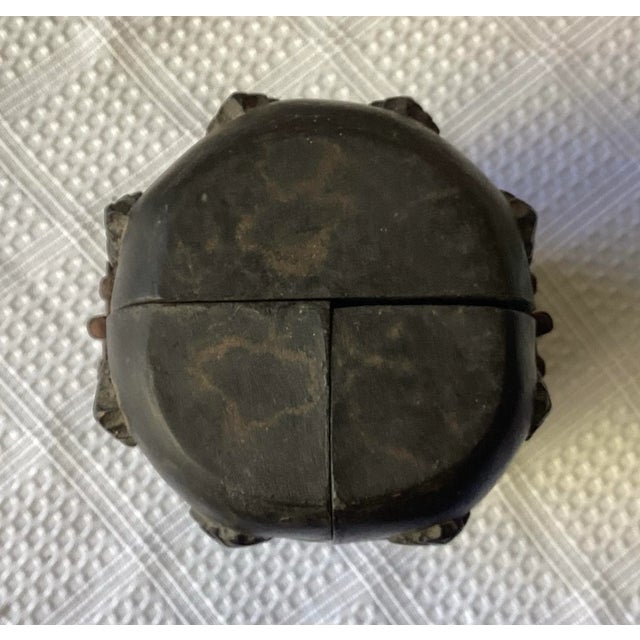 Wood Antique Chinese Buddhist Carved Wooden Travel Triptych – Highly Detailed For Sale - Image 7 of 12