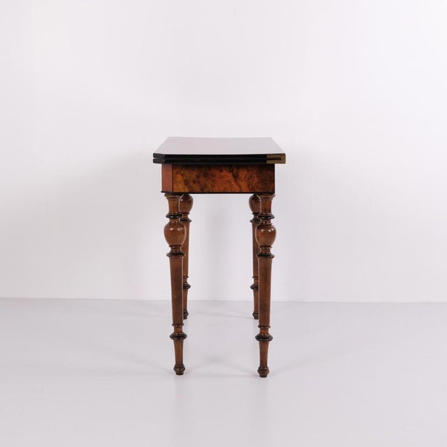 Antique Games Table in Mahogany and Walnut with Brass Fittings, 1860s For Sale - Image 3 of 12