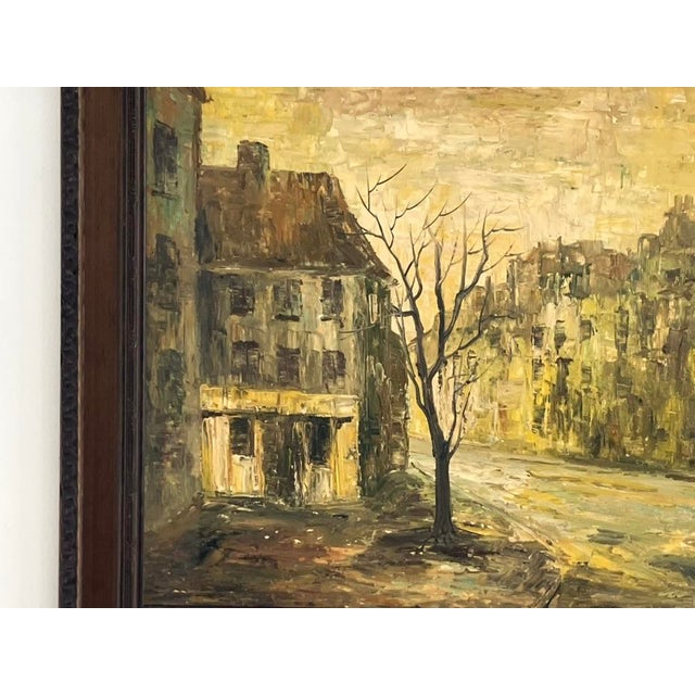 Gold Cragoni – Large Urban Cityscape, Original Oil on Canvas For Sale - Image 8 of 16