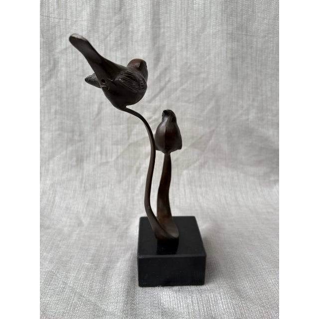 Bronze Vintage Bronze Birds on a Branch Marble Base Sculpture For Sale - Image 8 of 14