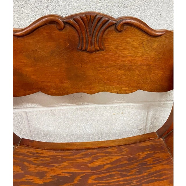 Wood Antique Victorian Renaissance Revival Style Saddle or Sling Armchairs - Pair For Sale - Image 7 of 10