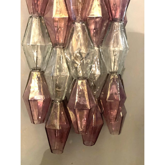 Pink and Clear Poliedri Sconces by Carlo Scarpa for Venini, 1980s, Set of 2 For Sale - Image 11 of 13