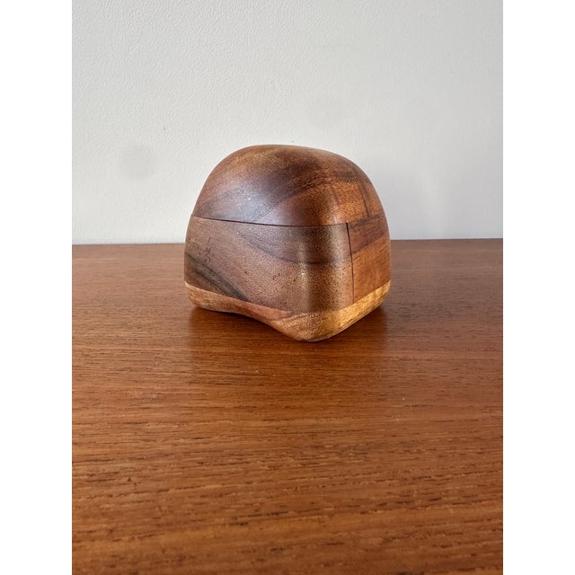 Brown 1970s Original Studio Crafted Wooden Stash Box by Dean Santner For Sale - Image 8 of 10