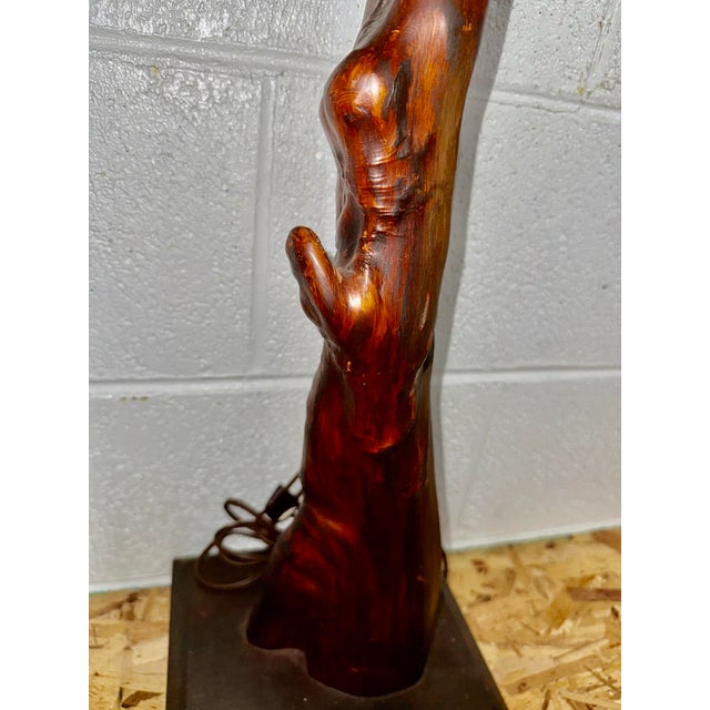 Vintage Cypress Knee Folk Art From the Mid-20th Century Lamp on Wooden Base For Sale - Image 6 of 8