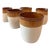 Set of 5 vintage ceramic crock cups with graduated brown bands at the top. Perfect for coffee or dessert!