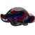 Red Vintage Murano Red Black Blue Aqua Swirl Design Italian Art Glass Flower Shaped Ashtray Bowl For Sale - Image 8 of 8