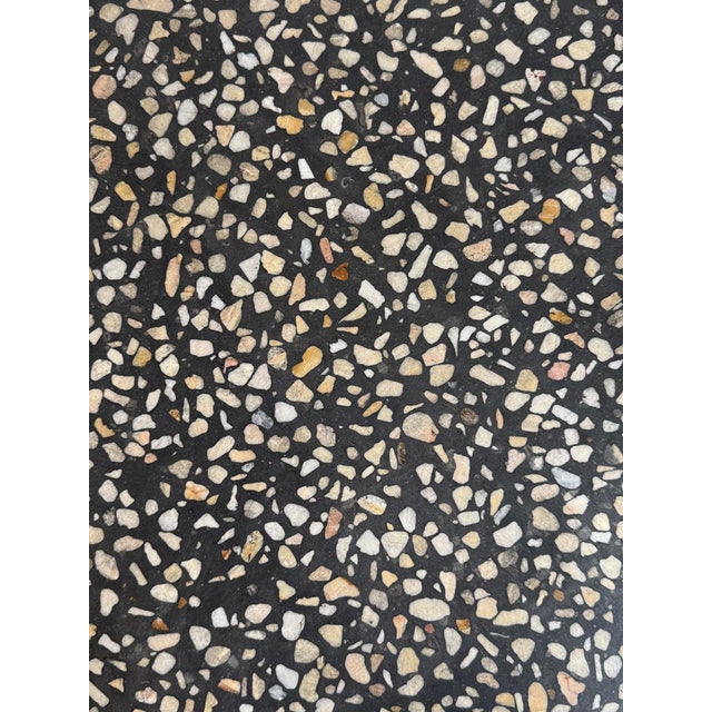 Sculpture Materials Round Black Terrazzo Outdoor Dining Table For Sale - Image 7 of 8