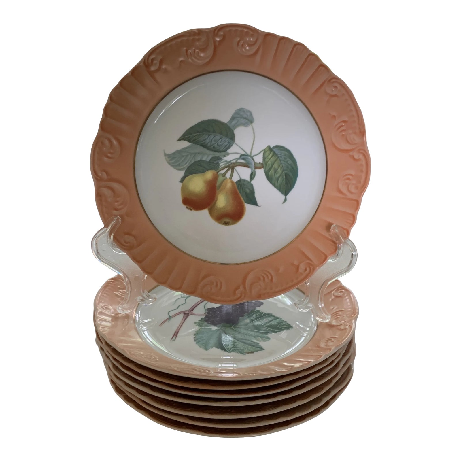 食器 Antique,Vista Alegre, Mottahedeh Mottahedeh “Vista Alegre” Fruits Design Dessert or Salad