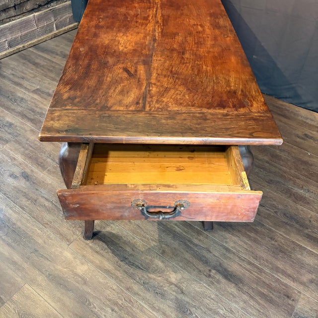 Brown 19th Century French Provincial Dining Table With Two Drawers For Sale - Image 8 of 16