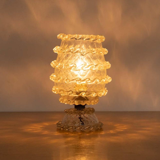 Italian 1940s Large Italian Murano Glass Table Lamp For Sale - Image 3 of 13