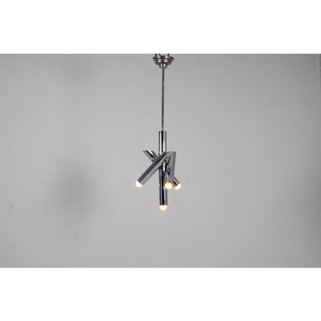 Space Age Adjustable Suspension Lamp in Chromed Steel, 1975 For Sale - Image 10 of 16