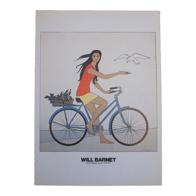 Vintage 20th Century Signed/Dated Will Barnet Lithograph "The Blue Bicycle" For Sale
