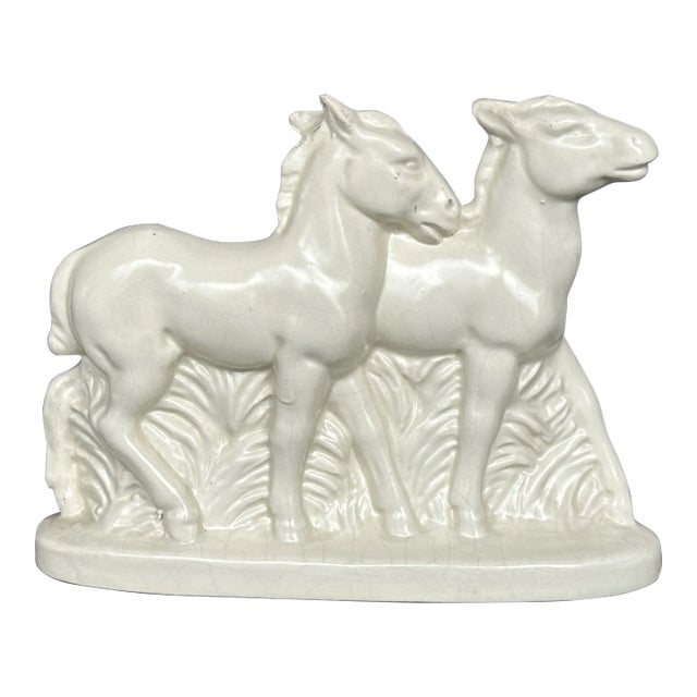 Art Deco German Ceramic Horse Figurine For Sale