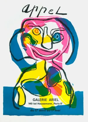 1971 Karel Appel Ariel Gallery Lithograph Poster
