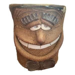 Vintage 1960's Ugly Face Stoneware Mug