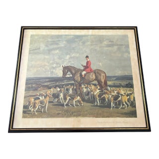 Late 19th Century Print of Stanley Barker and the Pytchley Hounds by Sir Alfred Munnings, Framed For Sale