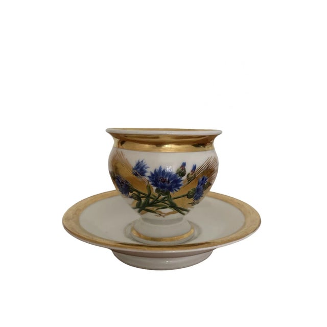 Empire Style Porcelain Cup and Saucer from Royal Copenhagen, Denmark, 19th Century, Set of 2 For Sale - Image 9 of 10