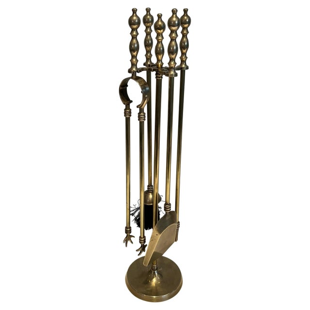 Brass Fireplace Tools - 5 Pieces For Sale - Image 13 of 13