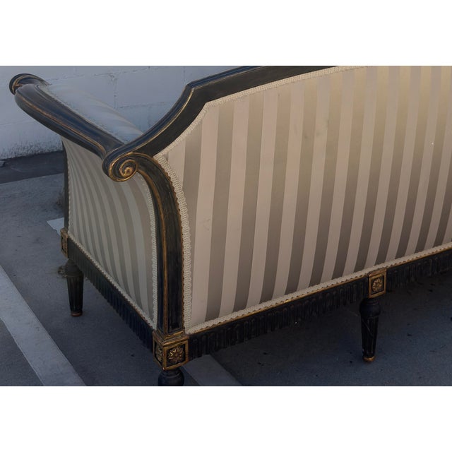 Dennis and Leen Ebonized and Giltwood Settee For Sale - Image 10 of 11