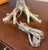 Metal Organic Modern Silvered Metal Faux-Bois Table Lamp, Original Finial and Shade For Sale - Image 7 of 7