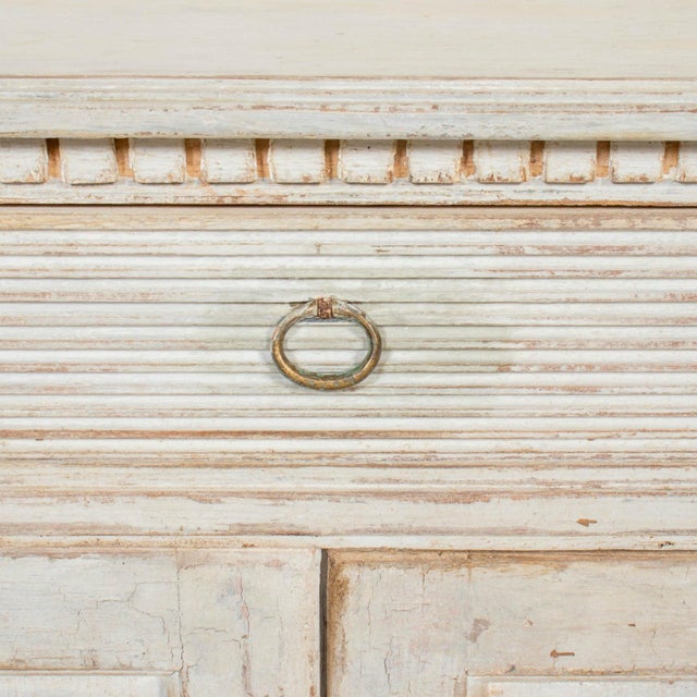 Handcrafted Gustavian Style Painted Buffet With Reeded Front For Sale In Birmingham - Image 6 of 17